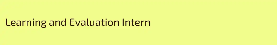 Learning and Evaluation Intern